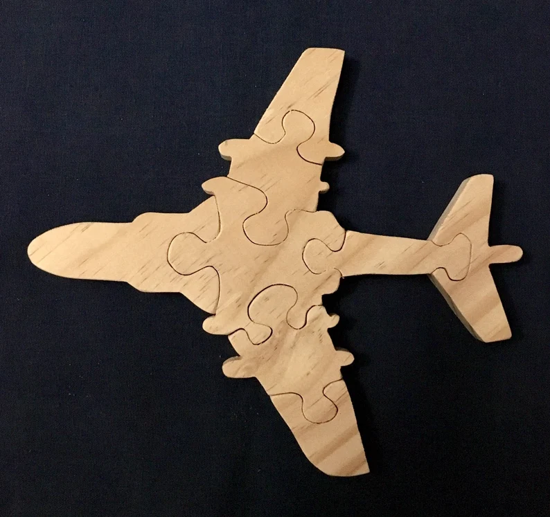 Wooden puzzle of an airplane