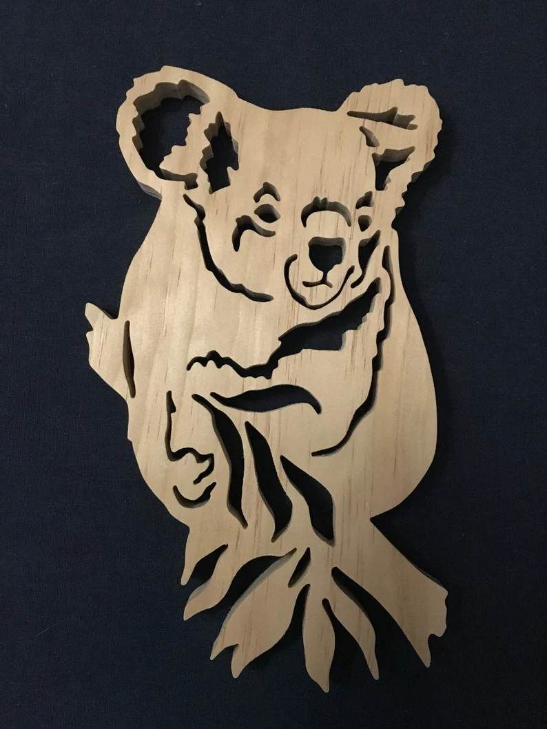 Wooden decoration of a koala bear