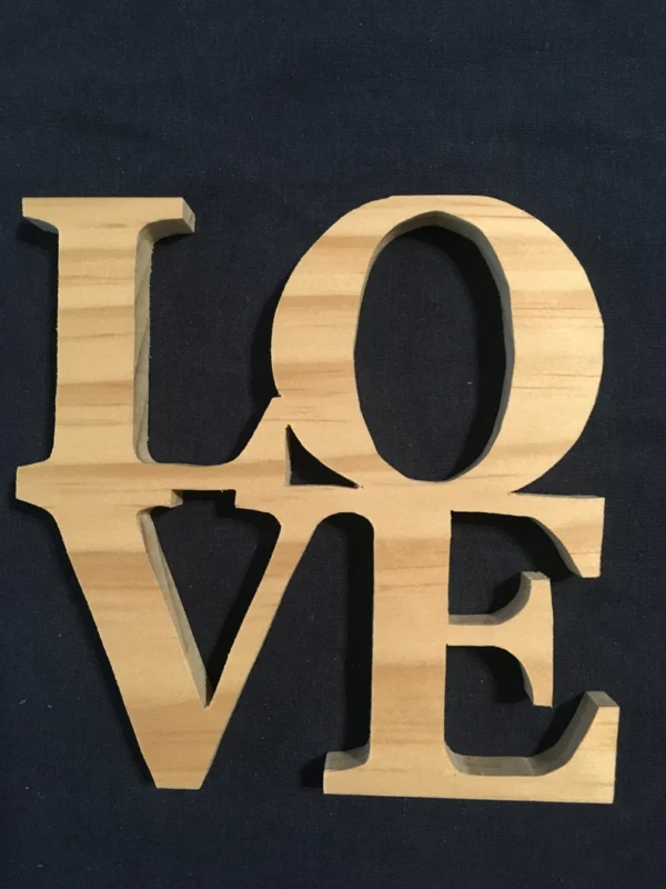 Wooden letters that read LOVE