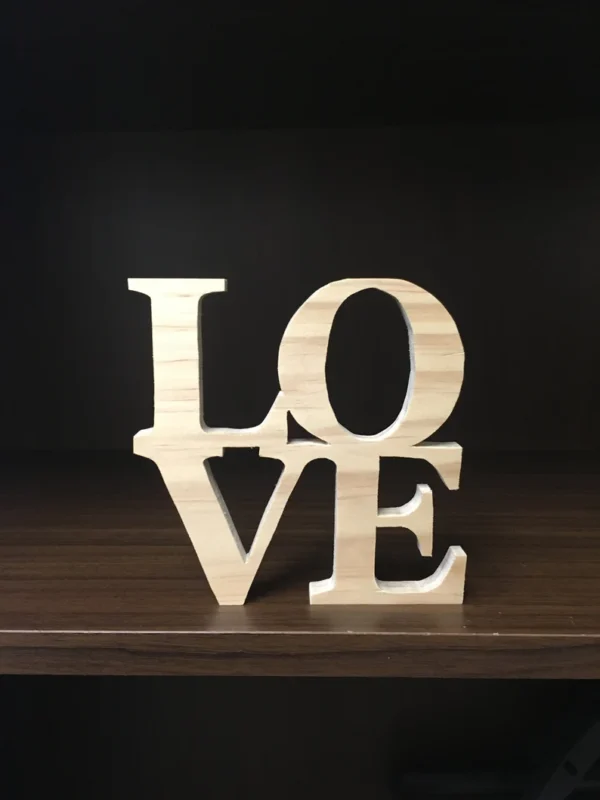 Wooden letters that read LOVE