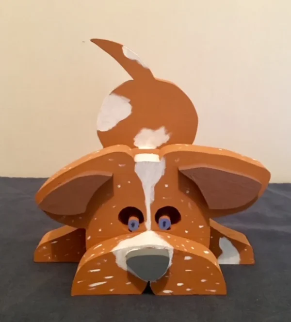 painted wooden puppy