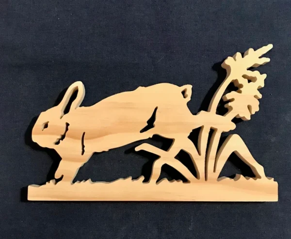 Wooden decoration of a rabbit