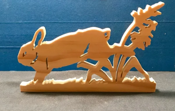 Wooden decoration of a rabbit