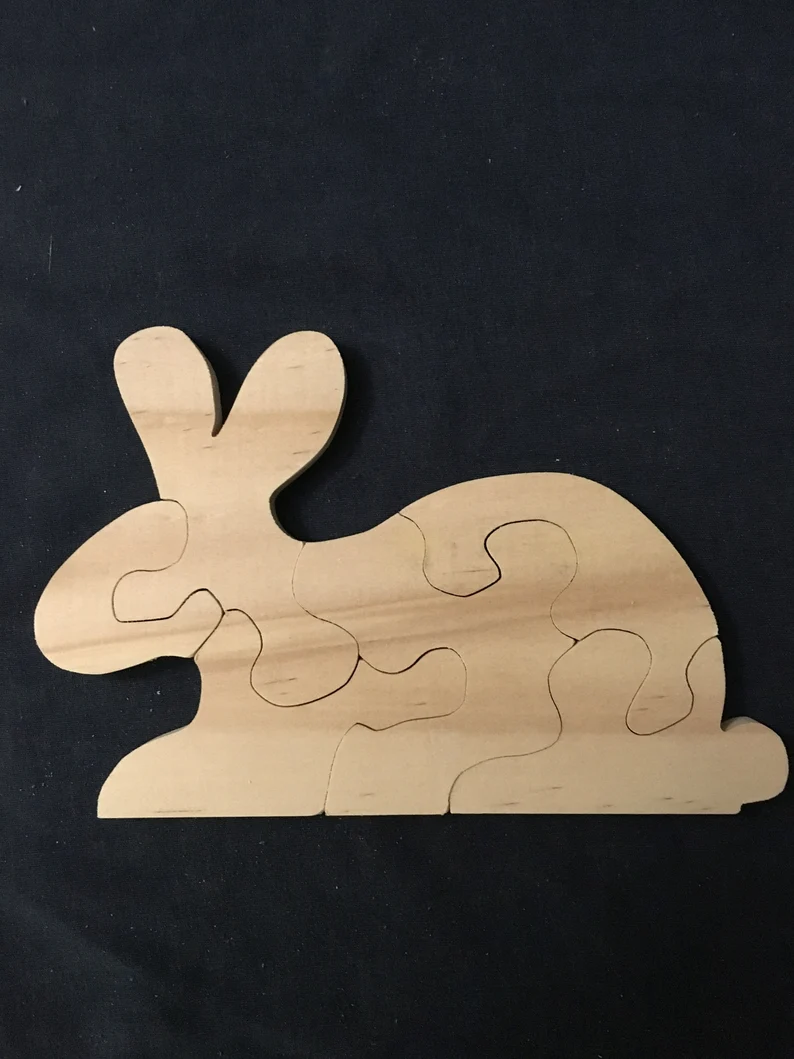 Wooden puzzle of a bunny