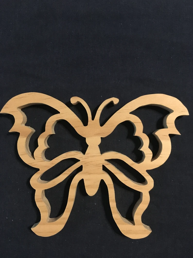 wooden butterfly with a scroll saw