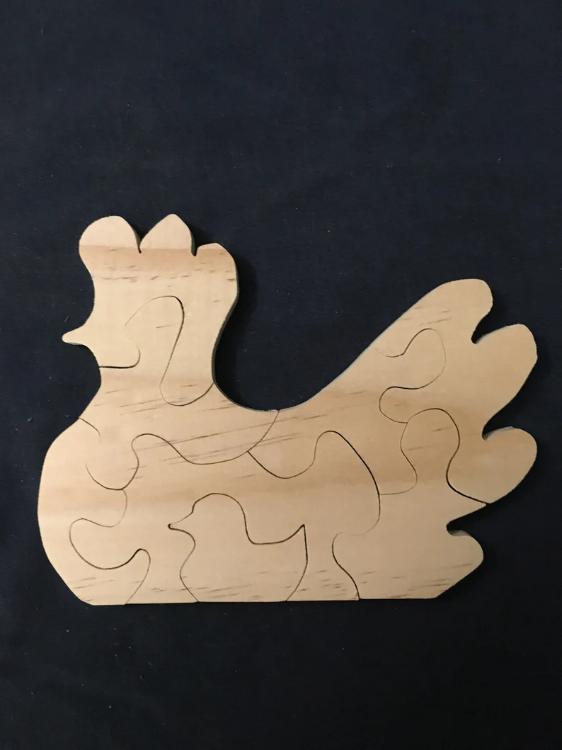 wooden chicken puzzle