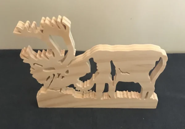 wooden elk made with a scroll saw