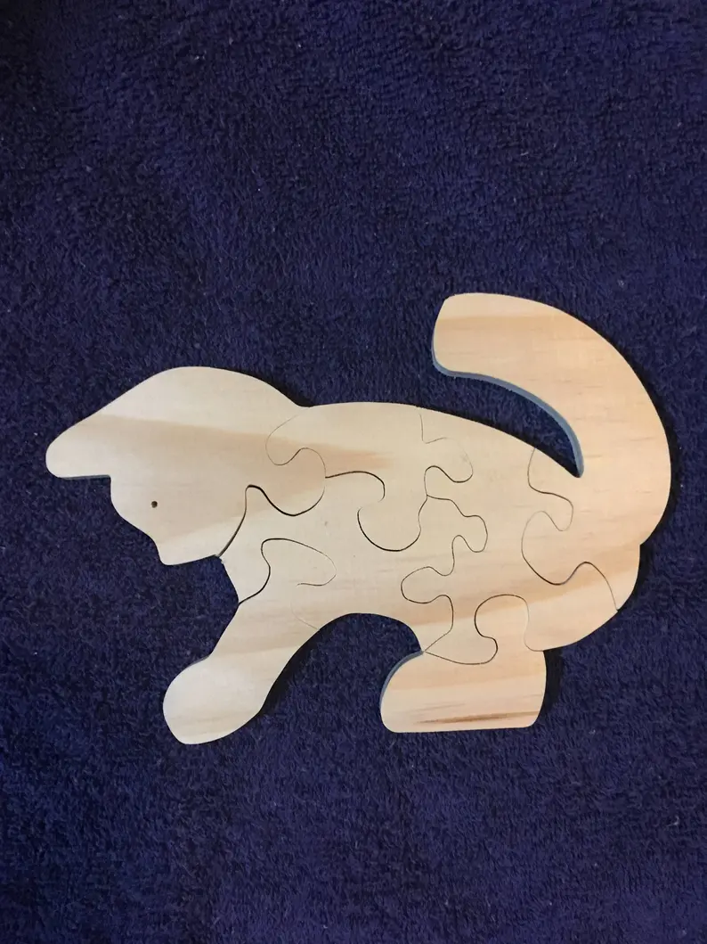 wooden kitty puzzle