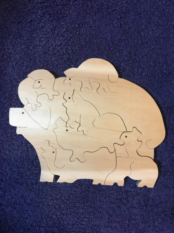 wooden pig puzzle