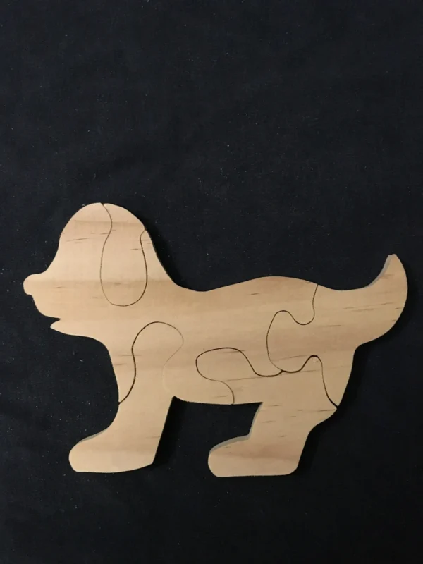 wooden puppy puzzle set