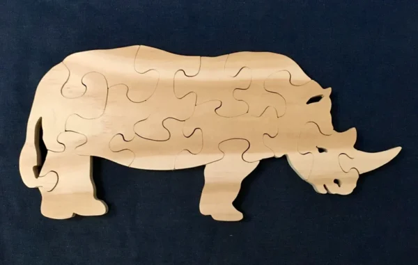 wooden rhino puzzle